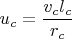 $u_c=\dfrac{v_cl_c}{r_c}$