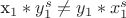 x_1*y_1^s \neq y_1*x_1^s