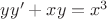 $yy'+xy=x^3$