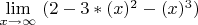 $\lim\limits_{x \to \infty}\ (2-3*(x)^2-(x)^3)}\ $