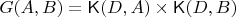 $G(A,B)=\mathsf{K}(D,A)\times\mathsf{K}(D,B)$