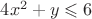 $4x^{2}+y\leqslant 6\right\}$