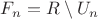 $F_n=\nathbb{R}\setminus U_n$