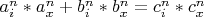 $ {a_i ^n}* {a_x^n} + {b_i^n}*{b_x^n} = {c_i^n}*{c_x^n }$
