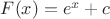 $F(x)=e^x+c$