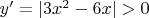 $y'=|3x^2-6x|>0$
