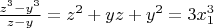 $\frac{z^3-y^3}{z-y}=z^2+yz+y^2=3x_1^3$