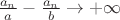 $\frac{a_n}{a}-\frac{a_n}{b}\to+\infty$
