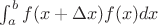 $\int_a^bf(x+\Delta x)f(x)dx$