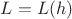 $L = L(h) $