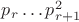 $p_r \ldots p_{r+1}^2$