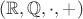 $(\mathbb R, \mathbb Q, \cdot, +)$