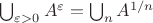 $\bigcup_{\varepsilon > 0} A^\varepsilon = \bigcup_{n} A^{1/n}$