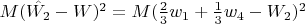 $M(\hat {W_2} - W)^2 = M( \frac 2 3 w_1 + \frac 1 3 w_4 - W_2)^2 $