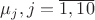 $\mu_{j}, j=\overline{1,10}$