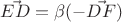$\vec{ED} = \beta (- \vec{DF})$