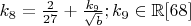 $k_8=\frac{2}{27}+\frac{k_9}{\sqrt{b}};k_9\in\mathbb{R} \eqno[68]$