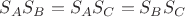 ${S_A}{S_B}={S_A}{S_C}={S_B}{S_C}$