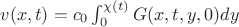 $v(x,t)=c_0\int_{0}^{\chi(t)} G(x,t,y,0) dy$