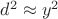 $d^2\approx y^2$ $d^2\approx y^2$