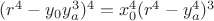 $(r^4-y_0y_a^3)^4=x_0^4(r^4-y_a^4)^3$