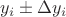 $y_i\pm\Delta y_i$