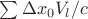$\sum \Delta x_0 V_l/c$