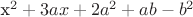 x^2+3ax+2a^2+ab-b^2