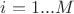 $i=1...M$