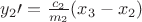 $y_2\prime = \frac{c_2}{m_2}(x_3 - x_2)$ $y_2\prime = \frac{c_2}{m_2}(x_3 - x_2)$