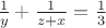 $\frac{1}{y}+\frac{1}{z+x}=\frac{1}{3}$