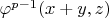 $\varphi^{p-1}(x+y,z)$