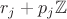 $r_j + p_j \mathbb{Z}$
