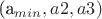 (a_{min},a2,a3)