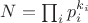 $N=\prod_i p_i^{k_i}$
