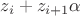 $z_i + z_{i+1} \alpha$