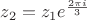 $z_2=z_1e^{\frac {2\pi i}3$