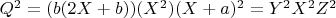 $Q^2=(b(2X+b))(X^2)(X+a)^2=Y^2X^2Z^2$
