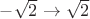 $-\sqrt{2}\to \sqrt{2}$