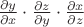 $\frac{\partial y}{\partial x}\cdot\frac{\partial z}{\partial y}\cdot\frac{\partial x}{\partial z}$