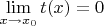 $\lim\limits_{x \to x_0}t(x) = 0$
