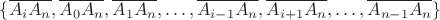 $\{\overline{A_iA_n},\overline{A_0A_n},\overline{A_1A_n},\dots,\overline{A_{i-1}A_n},\overline{A_{i+1}A_n},\dots,\overline{A_{n-1}A_n}\}$