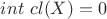 $int\ cl(X)=0$