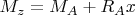 $M_{z}=M_{A}+R_{A}x$