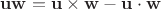 $\mathbf u \mathbf w = \mathbf u \times \mathbf w - \mathbf u \cdot \mathbf w$