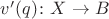 $v'(q)\colon X\to B$