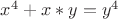$ x^4+x*y = y^4 $