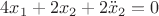 $$
4x_1+2x_2+2 \ddot x_2=0
$$
