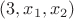 $(3,x_{1},x_{2})$