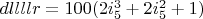 $dllllr=100  (2 i_5^3+2 i_5^2+1)$
